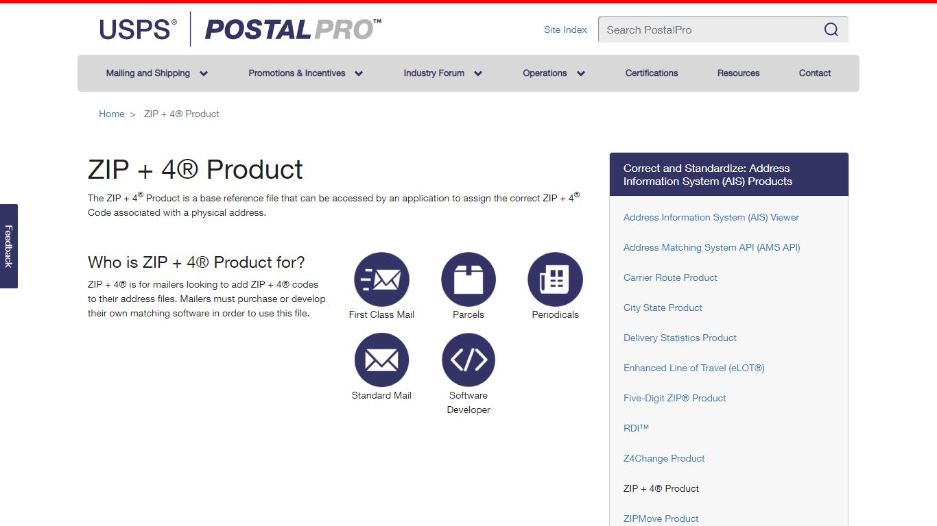 ZIP + 4® Product | PostalPro - USPS
